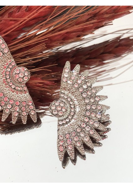 Nf s Butik Zirkon Taşlı Metal Güneş Küpe - Gümüş modelleri