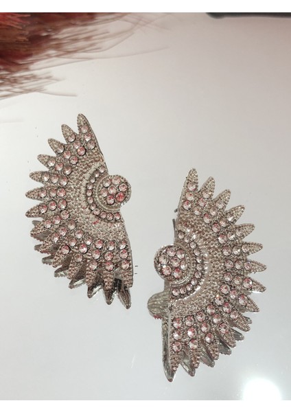 Nf s Butik Zirkon Taşlı Metal Güneş Küpe - Gümüş fırsatları