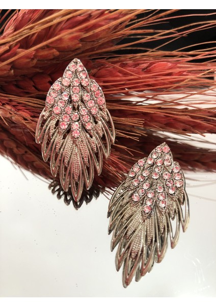 Nf s Butik Zirkon Taşlı Metal Melek Kanat Küpe - Gümüş fiyatları