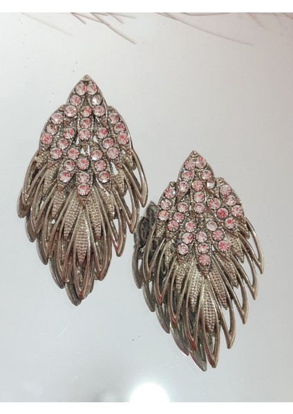 Nf s Butik Zirkon Taşlı Metal Melek Kanat Küpe - Gümüş indirimleri