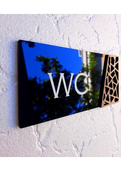Black Pearl Serisi Wooden Wc Yönlendirme Tabelası