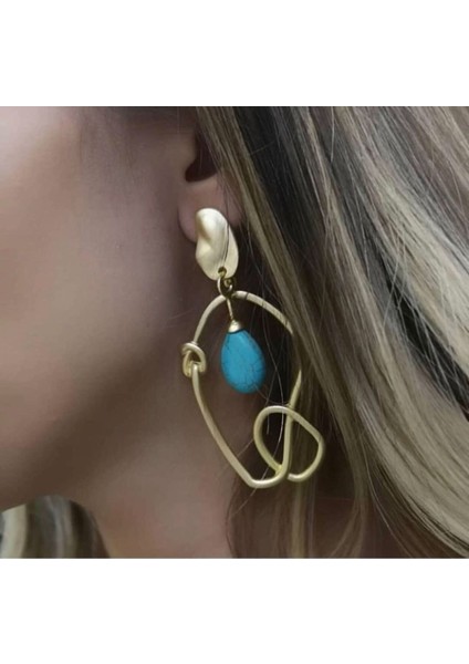 Nf s Butik Asimetrik Doğaltaş Tasarım Küpe fiyatları
