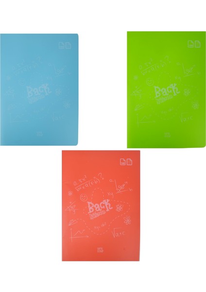 Back Pp Kapak 100 Yaprak Dikişli Defter 2 Kareli 1 Çizgili