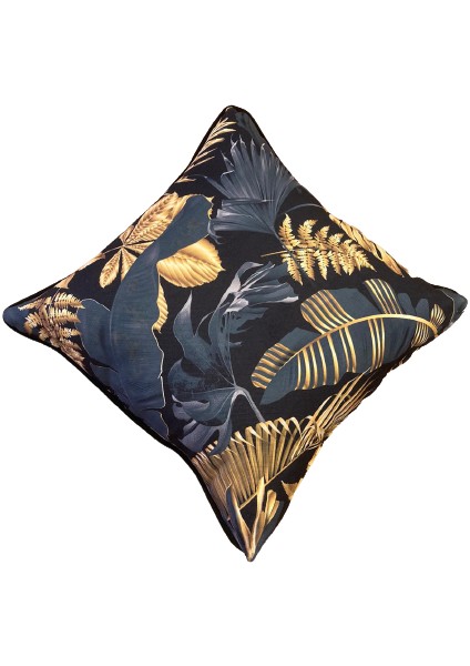 Tuğçe Demir Home Desıgn Gold Devetabanı Desen Ve Düz Siyah Dekoratif 2'Li Kırlent İç Dolgulu 43X43 fiyatları