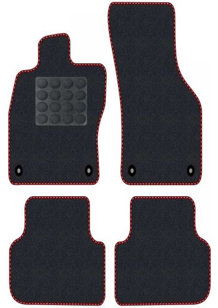 Honda Civic Euro Hatchback 2003-2005 -5 Kapı Makyaj Siyah Halı Bordo Kenar Elipsler Topuk 2250 gr Paspas