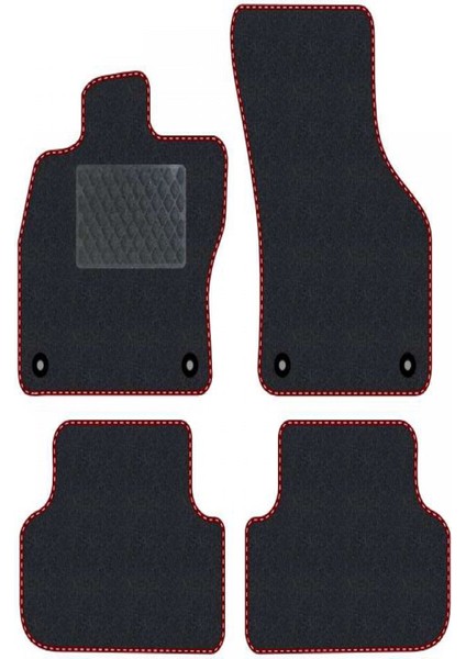 Honda Crv 2 2002-2006 Siyah Halı Bordo Kenar Baklava Topuk 2250 gr Paspas