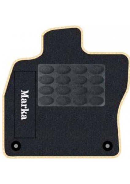 Renault Clio 2 1998-2004 Siyah Halı Bej Kenar Elipsler Topuk 2250 gr Paspas