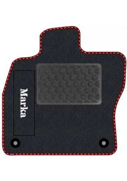Honda Prelude 1996-2001 5.jen Siyah Halı Bordo Kenar Deri Petek Topuk 2250 gr Paspas