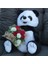 Sevimli Peluş Panda 50 cm Gül & Papatya Cipsolarla Sarılı Buket Set 3