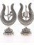 2'li Gümüş Allah Muhammed Lale Lafız Orta Boy Biblo 22CM-02 1