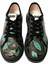 Kadın Vegan Deri Siyah Sneakers - Bird and Leaves Tasarım 2