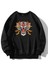 Twentyone Siyah Sinirli Tiger Baskılı Oversize Sweatshirt 3