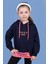 Kız Çocuk Kapüşonlu Garni Detaylı Baskılı Sweatshirt 1