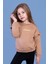 Kız Çocuk Kolları Fırfır Detaylı Nakışlı Sweatshirt 1