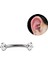 Cerrahi Çelik Zirkon Taşlı Muz Piercing - Bar uzunluğu 6 mm - Gümüş Rengi 1