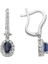 Pırlanta ve Oval Safir Taşlı Küpe 1