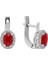 Pırlanta Ve Oval Yakut Taşlı Küpe 0407E0014 1