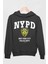 Nypd Antrasit Kapüşonlu Kalın Erkek Sweatshirt 2