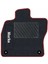 Honda Civic 01-05 Siyah Halı Bordo Kenar Çapraz Çizgi Topuk 2250 gr Paspas 2