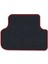 Renault Twingo 1993-2012 Siyah Halı Bordo Kenar Çapraz Çizgi Topuk 2250 gr Paspas 4