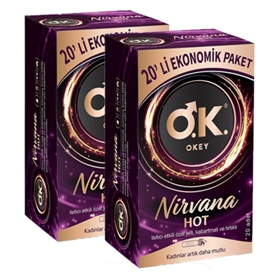Okey Prezervatif Nirvana Hot 20 Li X 2 Adet (40 Lı)