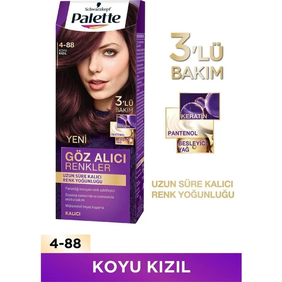 Schwarzkopf Palette Göz Alıcı Renkler 4-88 Koyu Kızıl Saç Boyası