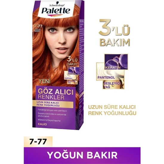 Schwarzkopf Palette Göz Alıcı Renkler 7-77 Yoğun Bakır Saç Boyası