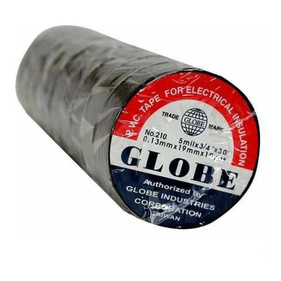 Globe Izole Elektrik Bandı 10'lu Paket - Siyah - Globe Plastik Izole Elektrik Bandı - Siyah