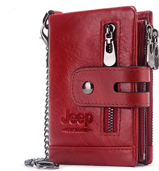 Jeep Erkek Cüzdanı Deri Bozuk Para Kart Bölmeli Zincir Tutuculu Rfıd Özellikli görsel 6