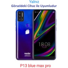 Tekno Grup Reeder P13 Blue Max Pro Kılıf Mat Esnek Biye Silikon Kılıf Lacivert + Cam Ekran Koruyucu