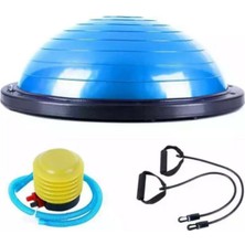 Zepca Ithal Bosu Ball Denge Mavi Yarım Pilates Fitness ve Yoga Topu + Pompa Hediyeli