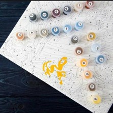Lily Hobbyland Işıltılı Kasımpatı Sayılarla Boyama Çerçeveli Tuval Seti 50 x 65 cm