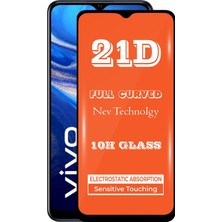 Kzy Vivo Y20S Tam Kaplayan 21D Temperli Ekran Koruyucu Cam