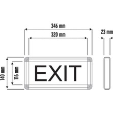 Fujika - Çift Yönlü Exit-Çıkış LED Işıklı Acil Yönlendirme Levhası
