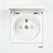 Viko Karre Beyaz Kapaklı Çocuk K. Topraklı Priz