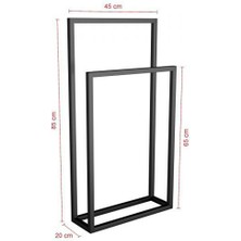 3Art Metal Havluluk - Çiftli El Havluluk - Metal Askılık - Metal Ayaklı Askı