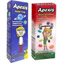 Apexis Multivitamin Çilek Aromalı Şurup 150 ml + Balık Yağı 150 ml