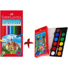 Faber-Castell  Faber -Castell Tam Boy Kuru Boya 12'li ve Küçük Boy Sulu Boya 12'li