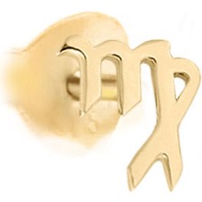 14 Ayar Altın Tek Başak Burç Küpe