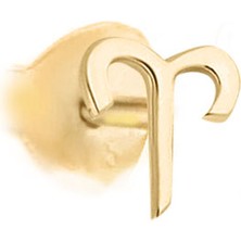 14 Ayar Altın Tek Koç Burç Küpe