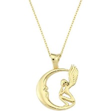 Engingold 14 Ayar Altın Ay Melek Kolye