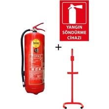 KKDAVM 6KG TÜPAŞ YANGIN TÜPÜ, YANGIN TÜPÜ LEVHASI VE C TİPİ SEHPA 3LÜ SET