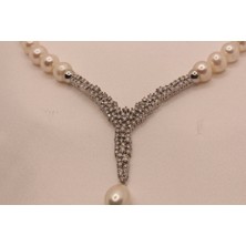 Pearls in Ocean Gümüş Gerçek Inci Kolye Bileklik Küpe Set Classic Serisi 151