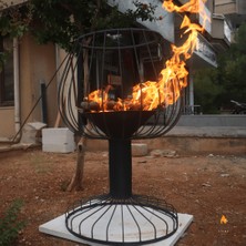 Nova Flame Dekoratif Bardak Model Bahçe Şöminesi Siyah Renk