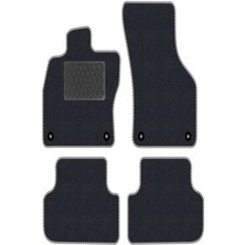 Tegin Seat Leon 1m 1998-2004 Siyah Halı Gri Kenar Deri Petek Topuk 2250 gr Paspas