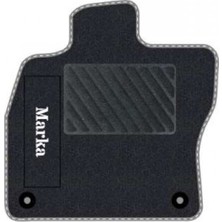 Tegin Toyota Rav4 2000-2005 Siyah Halı Gri Kenar Çapraz Çizgi Topuk 2250 gr Paspas