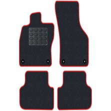 Tegin Volkswagen Cross Polo 2002-2009 Siyah Halı Kırmızı Kenar Elipsler Topuk 2250 gr Paspas