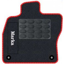 Tegin Toyota Yaris XP90 2005-2012 Siyah Halı Kırmızı Kenar Petek Topuk 2250 gr Paspas