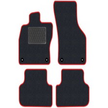 Tegin Opel Astra G 1998-2004. Siyah Halı Kırmızı Kenar Deri Petek Topuk 2250 gr Paspas