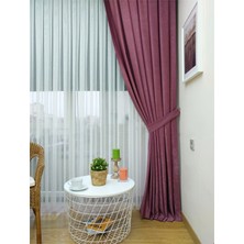 Evdepo Home Gül Kurusu Düz Renk Pileli Soft Fon Perde, 1/2 Seyrek Pile, Tek Kanat 50 x 240 cm